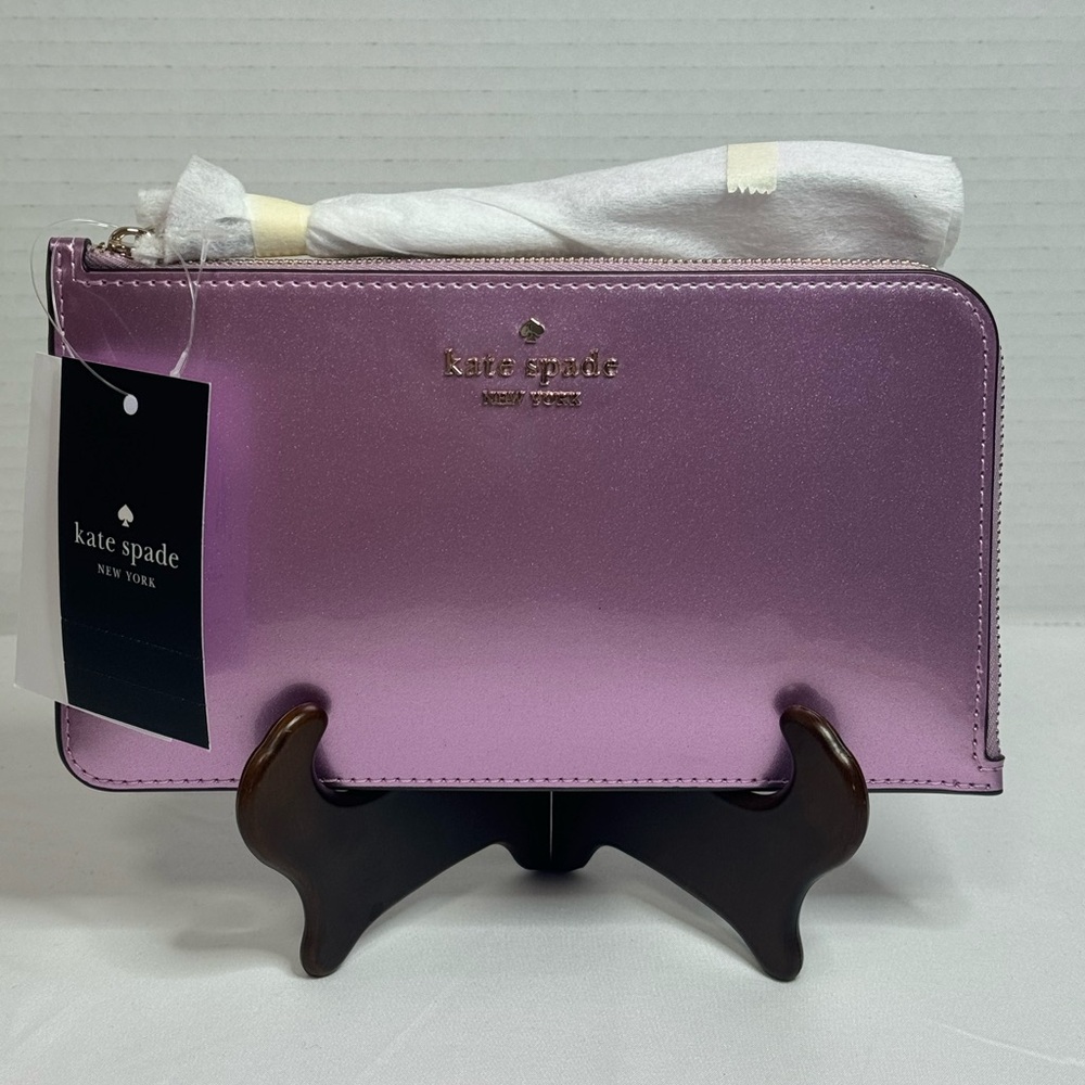 Kate Spade New York Lucy Medium L-Zip Wristlet Quartz Pink NEW With Tags